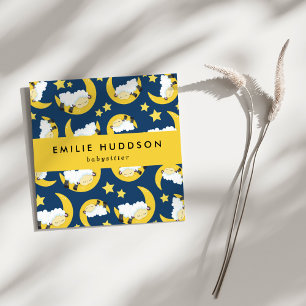 Schlafen, Babysitter, Tagesbetreuung, Kinderbetreu Quadratische Visitenkarte