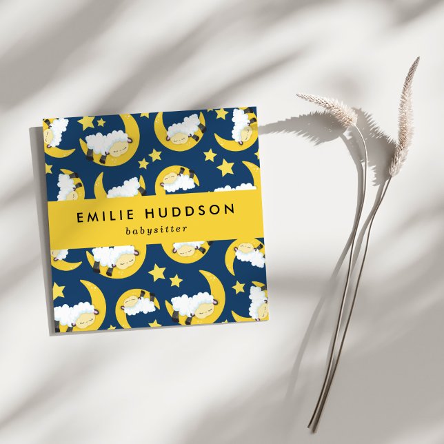 Schlafen, Babysitter, Tagesbetreuung, Kinderbetreu Quadratische Visitenkarte (Von Creator hochgeladen)