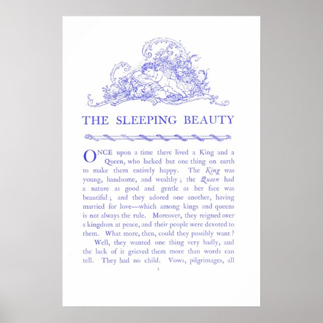 Schlafen Beauty Fairy Tale Blue Poster (Vorne)