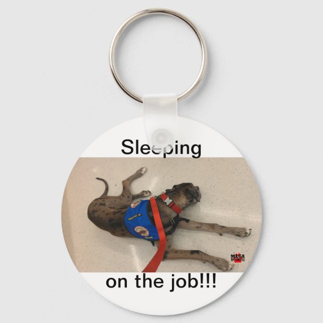 Schlafen bei der Arbeit Schlüsselanhänger (Vorderseite)