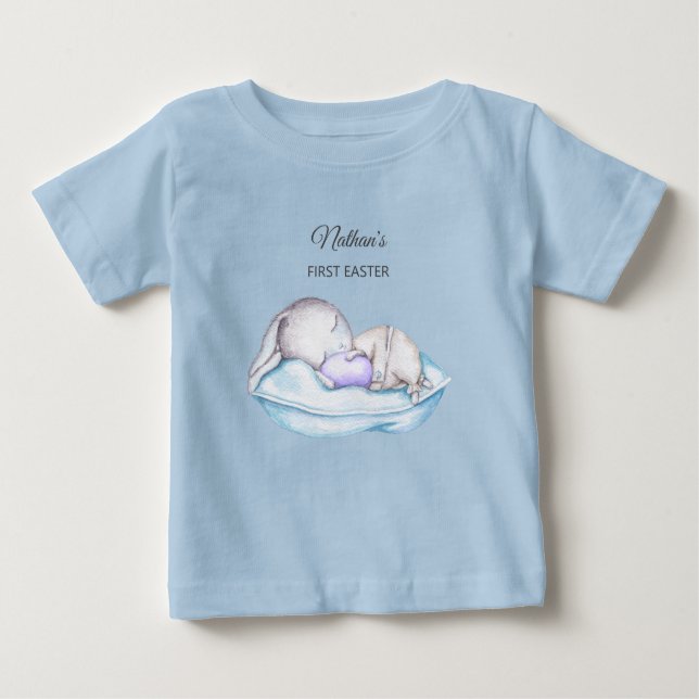 Schlafen Bunny Baby's erster Osterbaby-T - Shirt (Vorderseite)