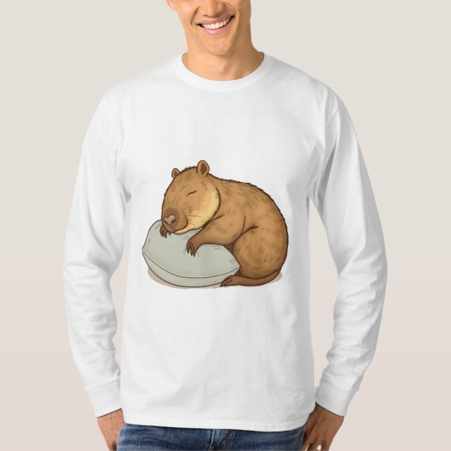 Schlafen Capybara Sleepybara T-Shirt (Vorderseite)