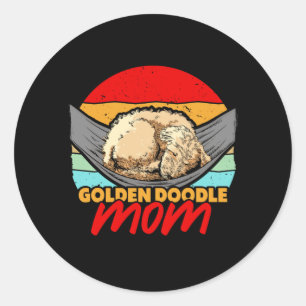 Schlafen Golden Doodle Mama Hund Lover Runder Aufkleber