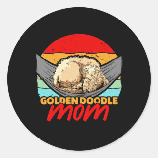 Schlafen Golden Doodle Mama Hund Lover Runder Aufkleber