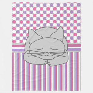 Schlafen Graukatze Muster Fleece Blanket