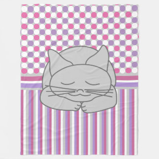 Schlafen Graukatze Muster Fleece Blanket