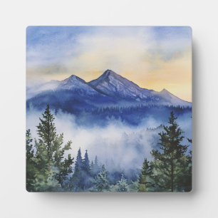 Schlafen im Ute Berg bei Sonnenaufgang - Aquarelll Fotoplatte
