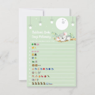 Schlafen Koala Baby Showspiel Emoji Pictionary I Einladung