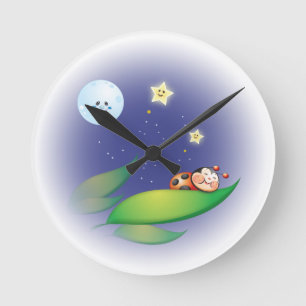 Schlafen Ladybug Wall Clock Runde Wanduhr