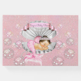 Schlafen Mermaid Baby Girl Pink Muschel Perlen Gästebuch