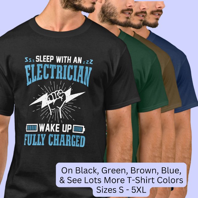 Schlafen mit Elektrogerät Geweckt voll aufgeladen T-Shirt (Von Creator hochgeladen)