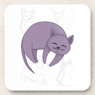 Schlafen mit grauem Katzen und Kletterdoodles Getränkeuntersetzer