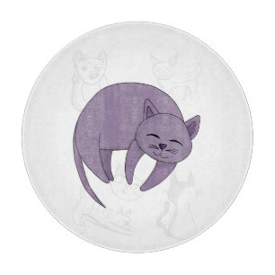 Schlafen mit grauem Katzen und Kletterdoodles Schneidebrett