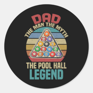 Schlafen mit Pool Player Funny Billiard Rack Pool Runder Aufkleber