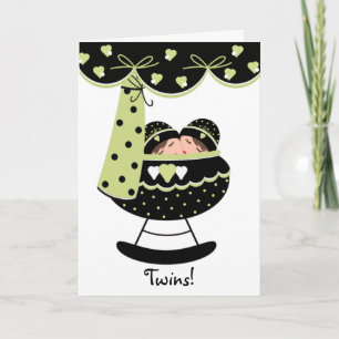Schlafen mit zwei Babys Neue Baby Grußkarte Karte
