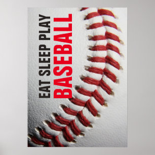 Schlafen Naher Baseball essen Poster