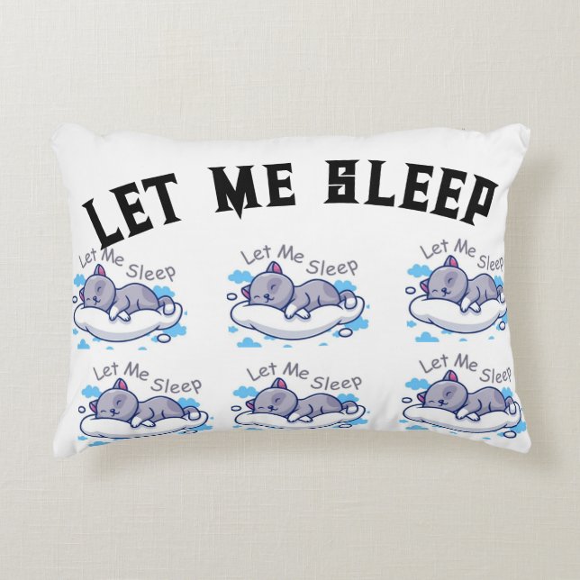 SCHLAFEN NIEDLICHE 😺 IN Kissen mit Akzent (Vorderseite)