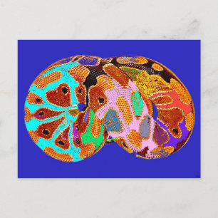 Schlafen Python Pop Art Post Card (blau) Postkarte