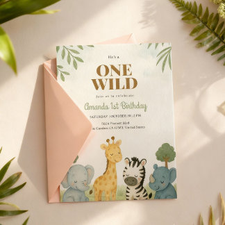 Schlafen Safari Baby Tiere Geburtstagseinladung Einladung