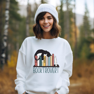 Schlafen Schwarz-weißer Katze in der virtuellen Bi Sweatshirt
