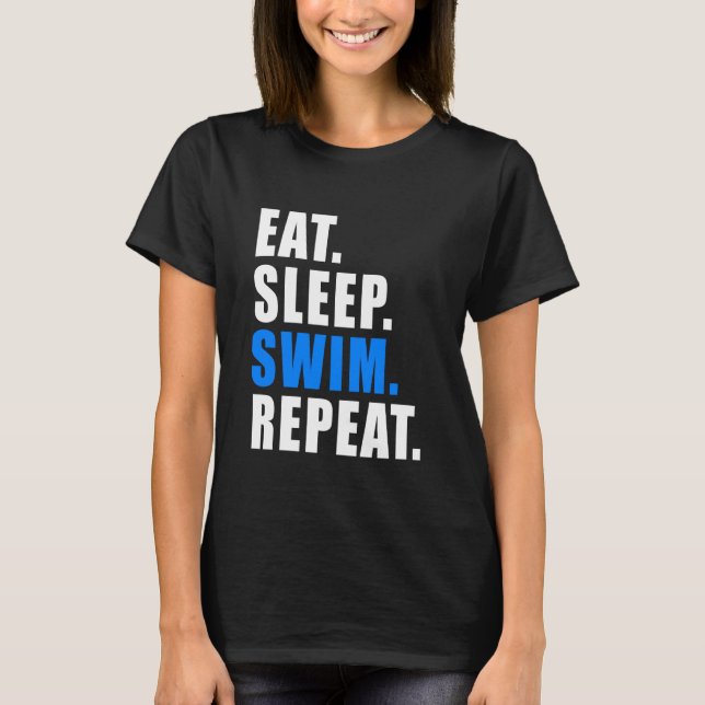 Schlafen schwimmen schwimmen Rettungsschwimmer Fra T-Shirt (Vorderseite)