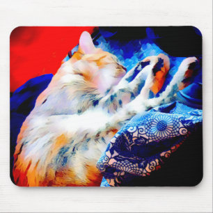 Schlafen Tabby Katze farbige Mousepad