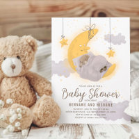 Schlafen Teddy Bear Moon Stars Neutrale Babydusche