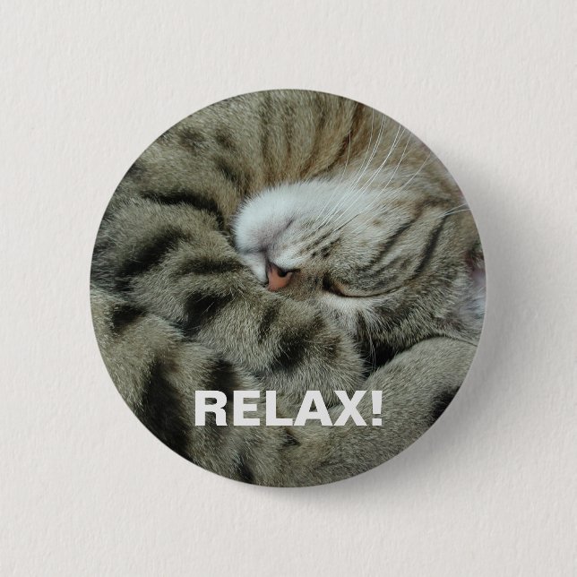 Schlafen Tiger-Cat Button (Vorderseite)