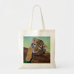 Schlafen Tiger Cub Malerei Tragetasche