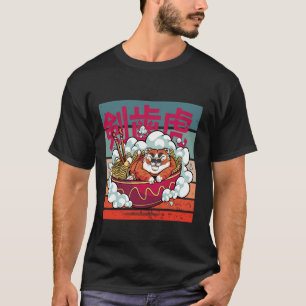 Schlafen Tiger Ramen Bowl Kulinarisches Traumfeuer T-Shirt