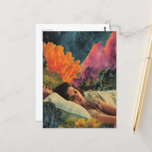 Schlafen unter dem Meer Surreal Mixed Media Collag Postkarte