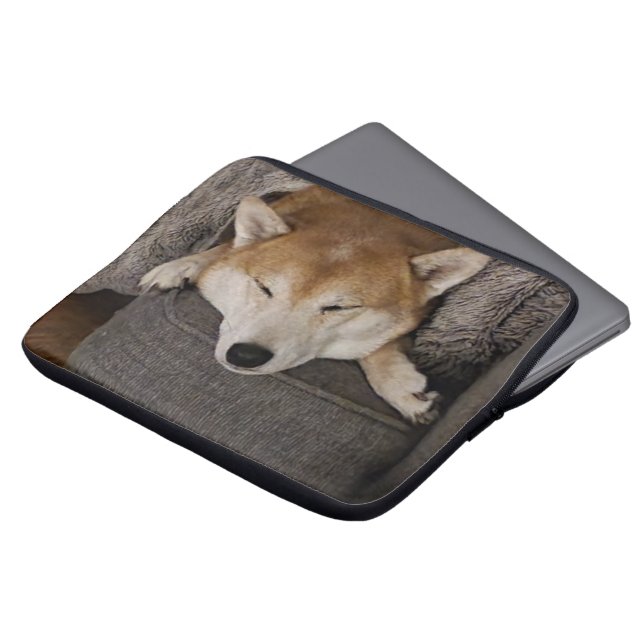 Schlafen von Shiba in ein Laptop-Case Laptopschutzhülle (Vorne Oben)