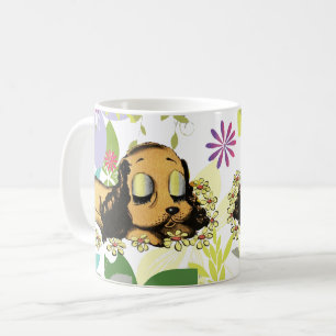 Schlafen Welpe Dog Cartoon Tierart Kaffeetasse