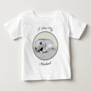 Schlafen Welpenmalerei Original Hundekunst Baby T-shirt