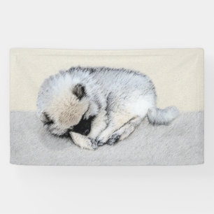 Schlafen Welpenmalerei Original Hundekunst Banner