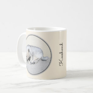 Schlafen Welpenmalerei Original Hundekunst Kaffeetasse