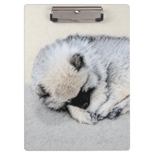 Schlafen Welpenmalerei Original Hundekunst Klemmbrett