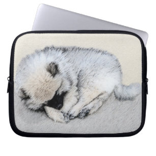 Schlafen Welpenmalerei Original Hundekunst Laptopschutzhülle