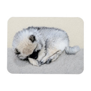 Schlafen Welpenmalerei Original Hundekunst Magnet