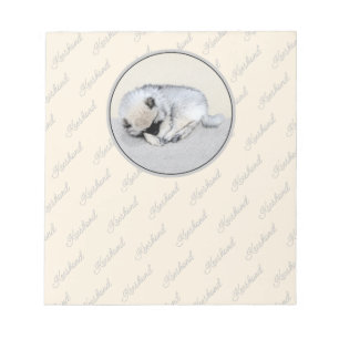 Schlafen Welpenmalerei Original Hundekunst Notizblock