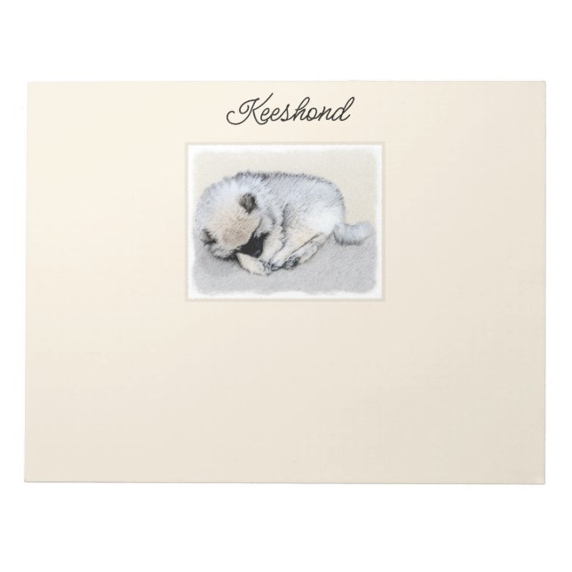 Schlafen Welpenmalerei Original Hundekunst Notizblock (Vorderseite)