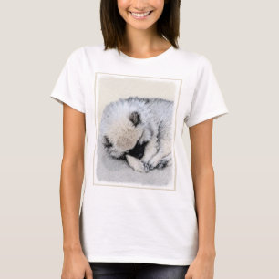 Schlafen Welpenmalerei Original Hundekunst T-Shirt