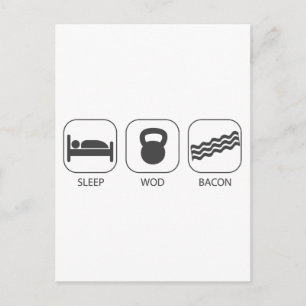 Schlafen WOD Bacon - Training und Gewichtsabnahme Postkarte