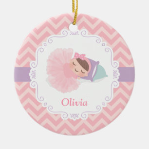 Schlafenballerina-Baby-Mädchen-personalisierte Keramikornament
