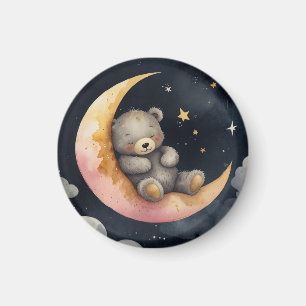 Schläfenbär auf dem Mond Magnet
