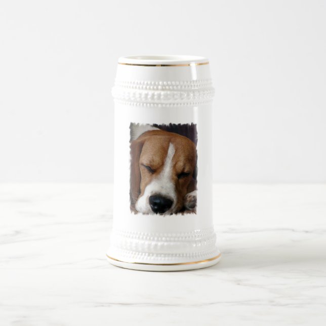SchlafenBeagle-Bier Stein Bierglas (Mittel)