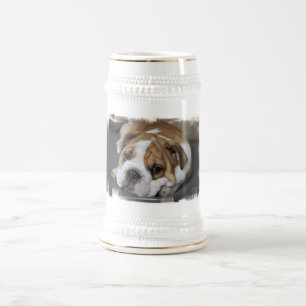 Schlafenbulldoggen-Bier Stein Bierglas