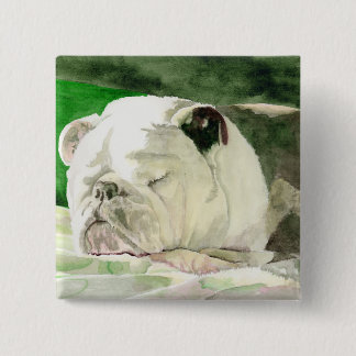 Schlafenbulldoggen-Knopf Button