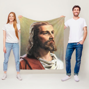 SCHLAFEND mit JESUS Fleecedecke
