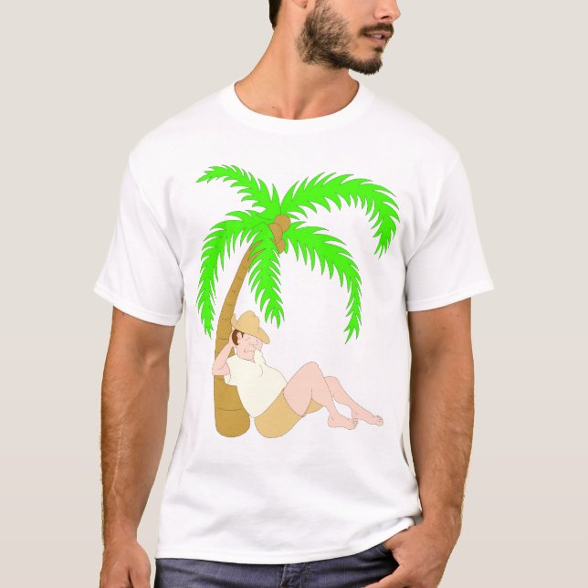Schlafend unter einer Palme T-Shirt (Vorderseite)